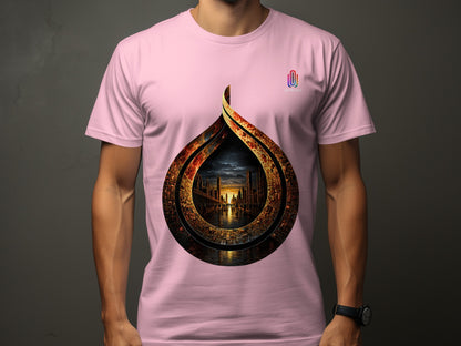 Unique Pink T-Shirt with Intricate Graphic Design product type