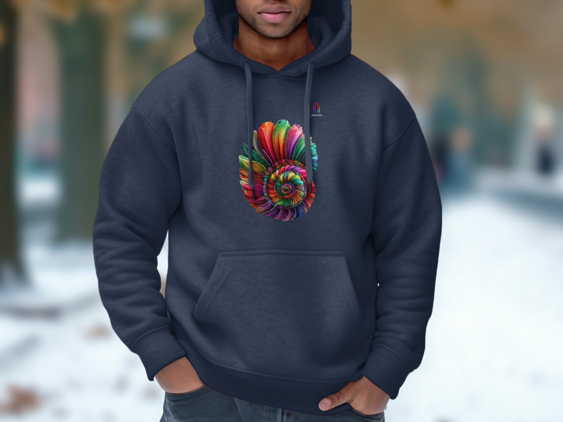 Colorful Spiral Graphic Hooded Sweatshirt product type