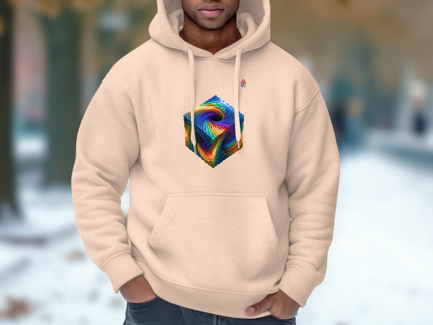 Vibrant Abstract Hexagon Art Hoodie product type