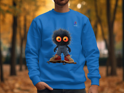 Adorable Fluffy Black Cartoon Character Sweatshirt product