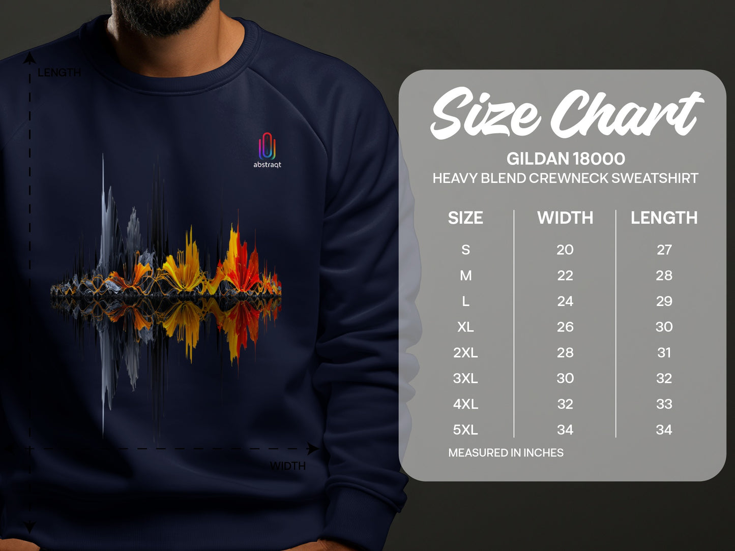 Vibrant Soundwave Design Gildan 18000 Crewneck Sweatshirt