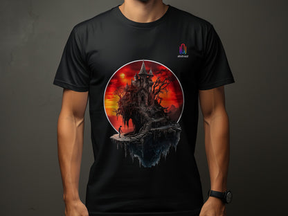 Haunted Castle Graphic T-Shirt Halloween Apparel product type