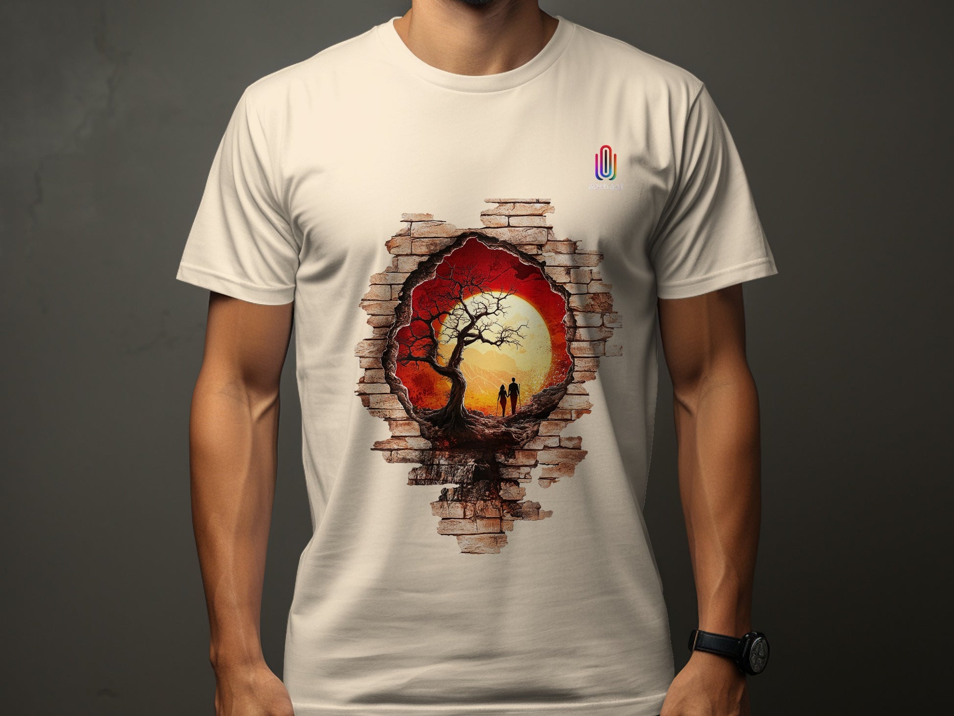 Sunset Tree of Life Print on Men's T-shirt product