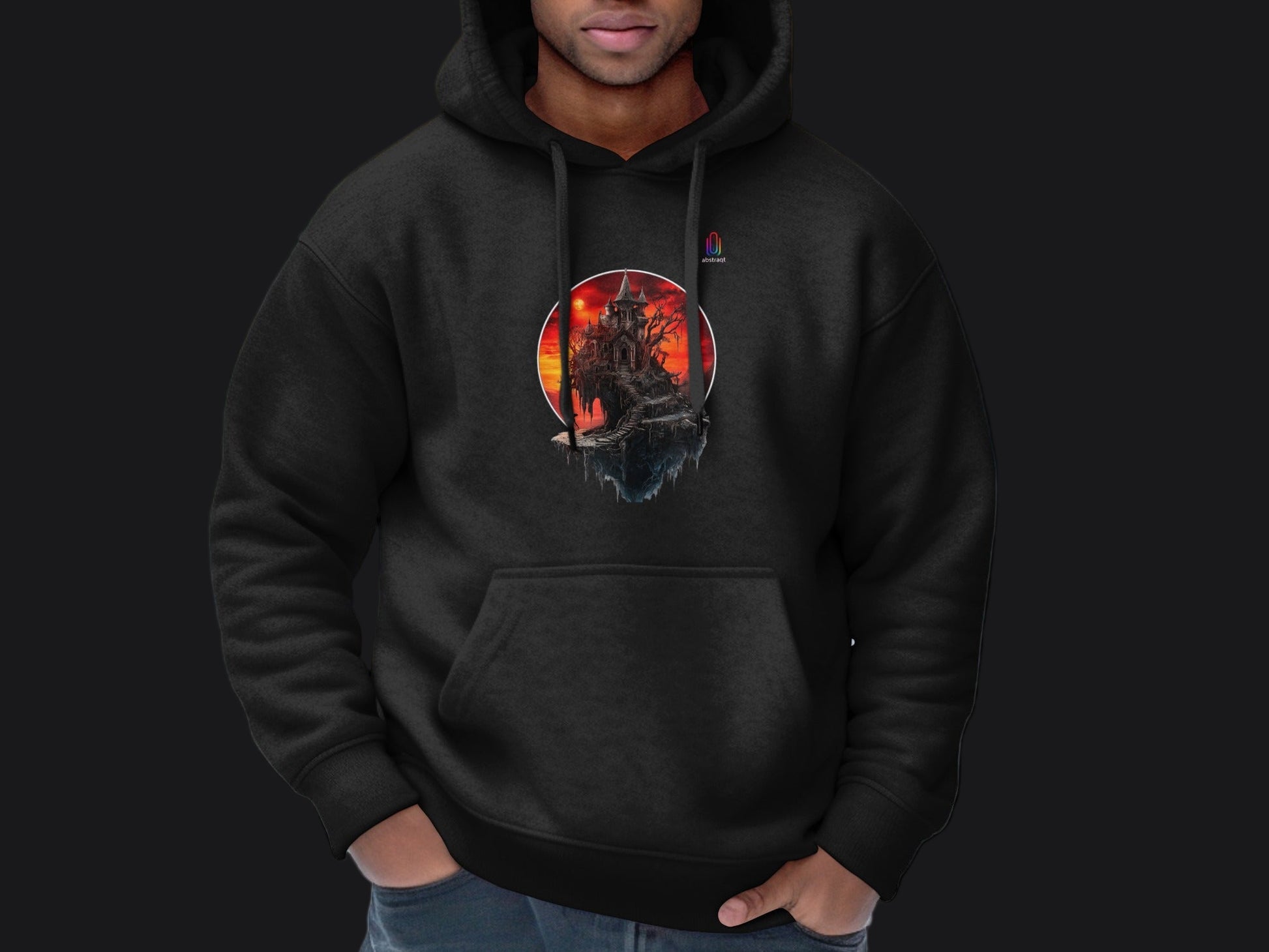 Fantasy Art Themed Black Hoodie Clothing Product