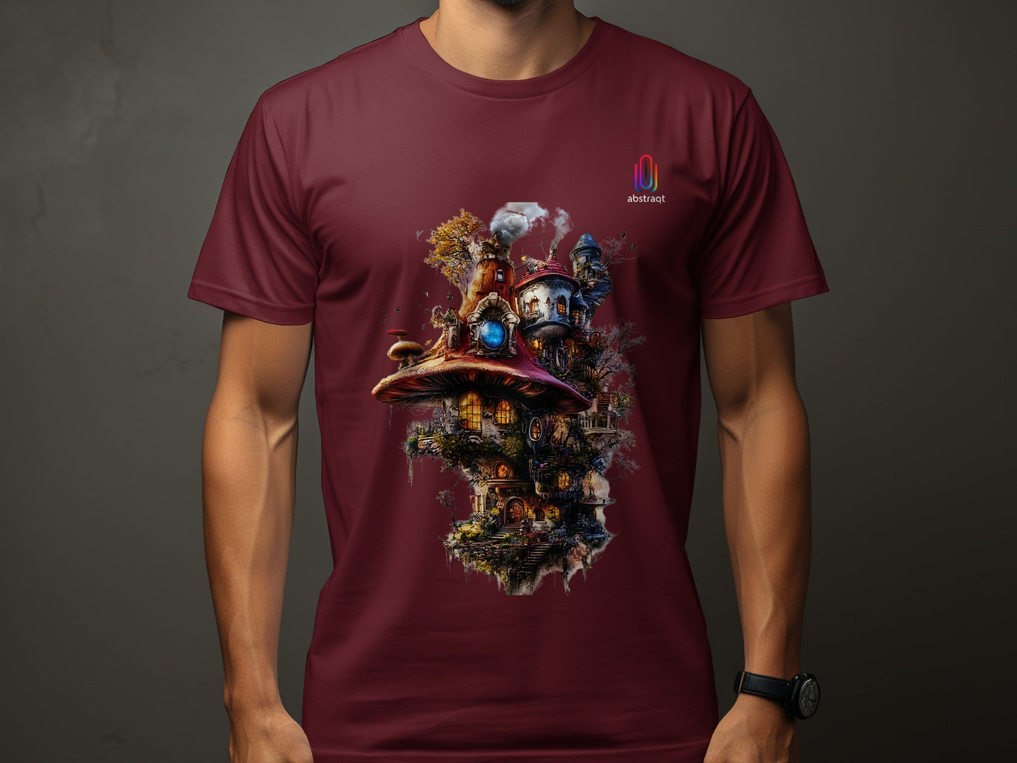 Enchanting Mushroom Village Artwork T-shirt product type