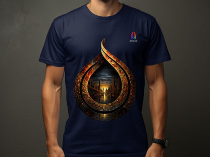 Stunning Skyline Inside Droplet Design T-shirt product