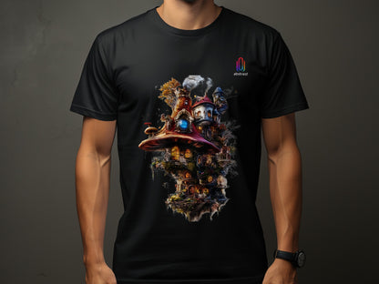 Enchanted Mushroom Village Fantasy Art T-shirt product type