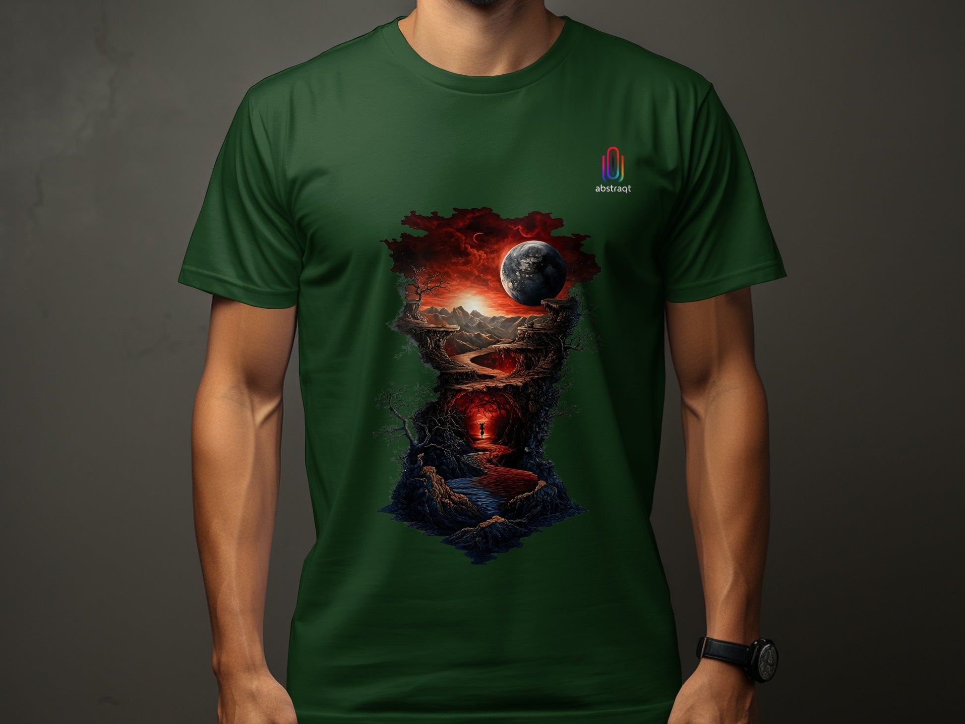Abstract Sci-Fi Landscape Art Graphic T-shirt product type