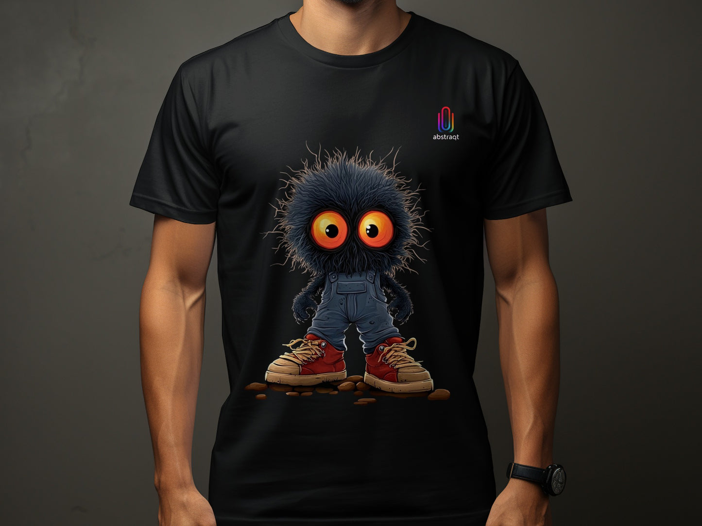 Fuzzy Monster Character with Vibrant Eyes T-shirt product