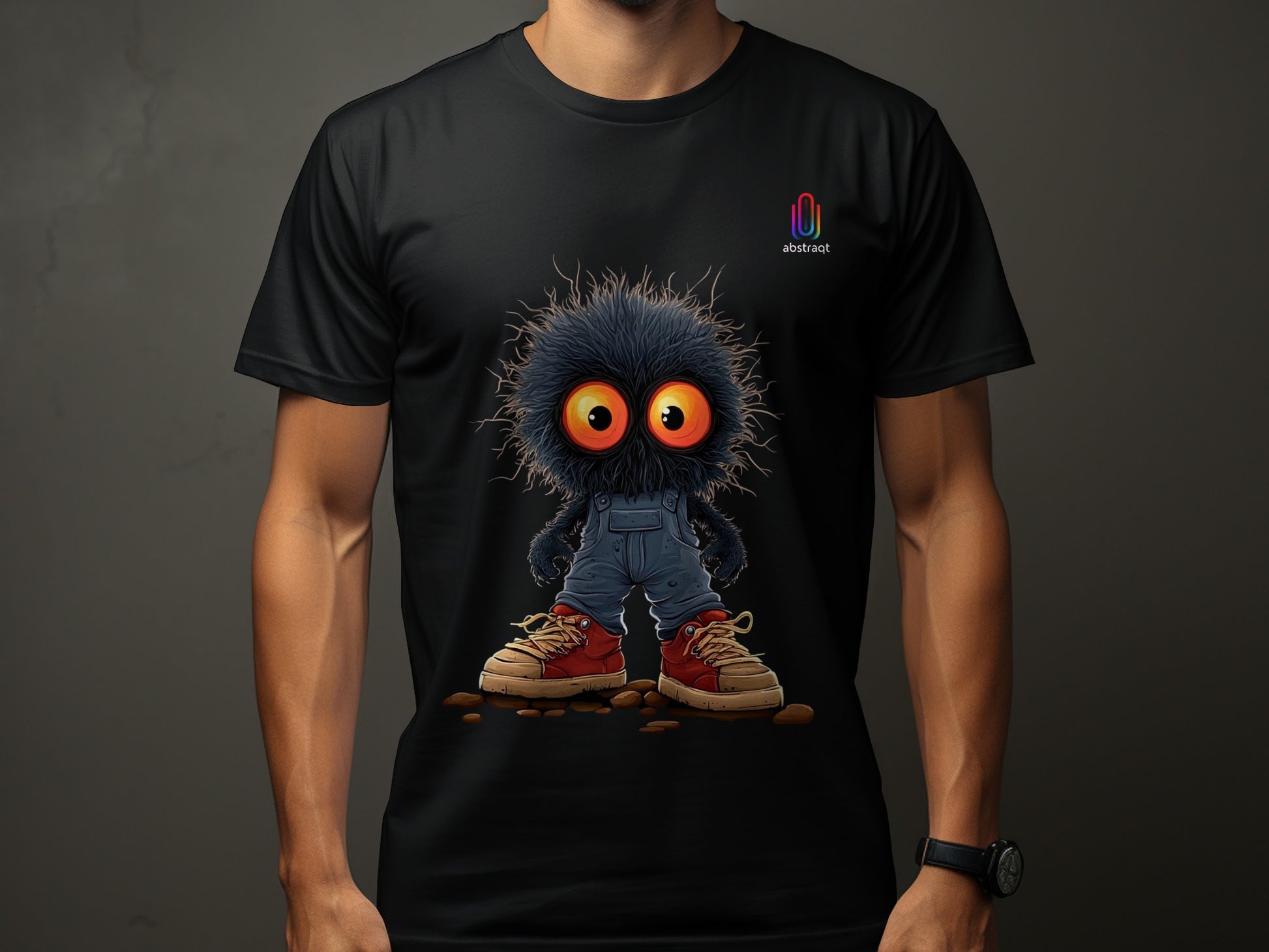 Fuzzy Monster Character with Vibrant Eyes T-shirt product