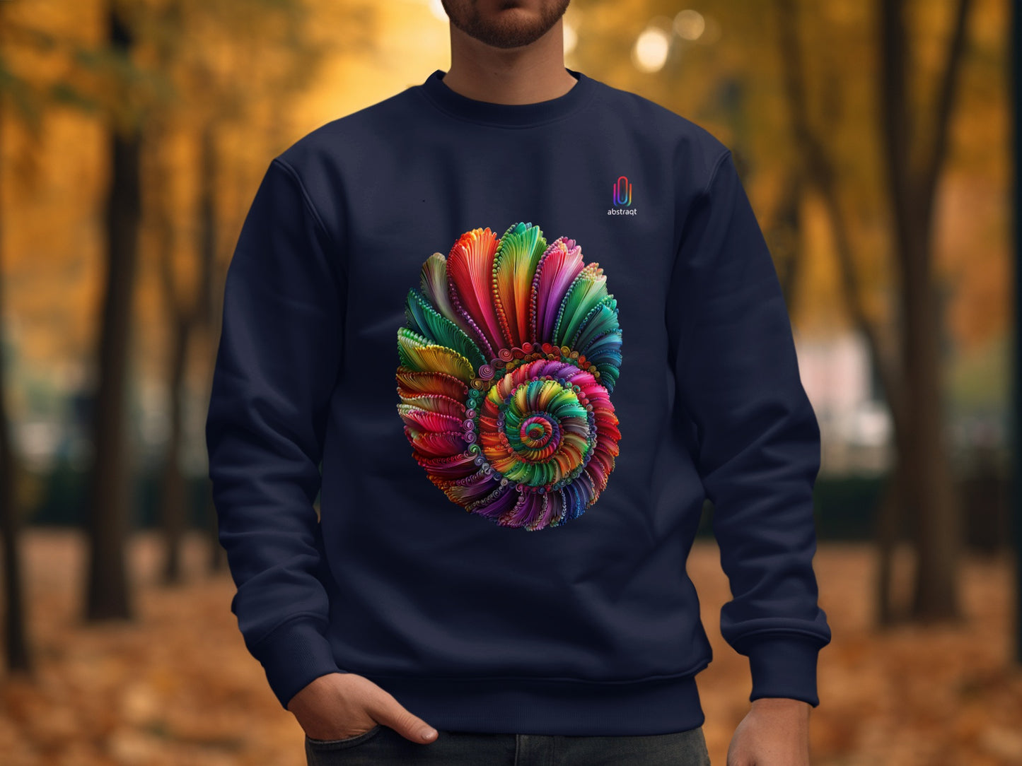 Colorful Spiral Nautilus Design on Casual Wear product type
