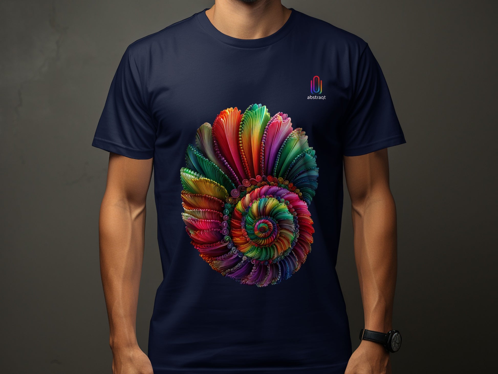Colorful Abstract Spiral Design Art T-Shirt product type