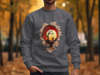 Beautiful Autumn Tree Artistic Design on sweatshirt
