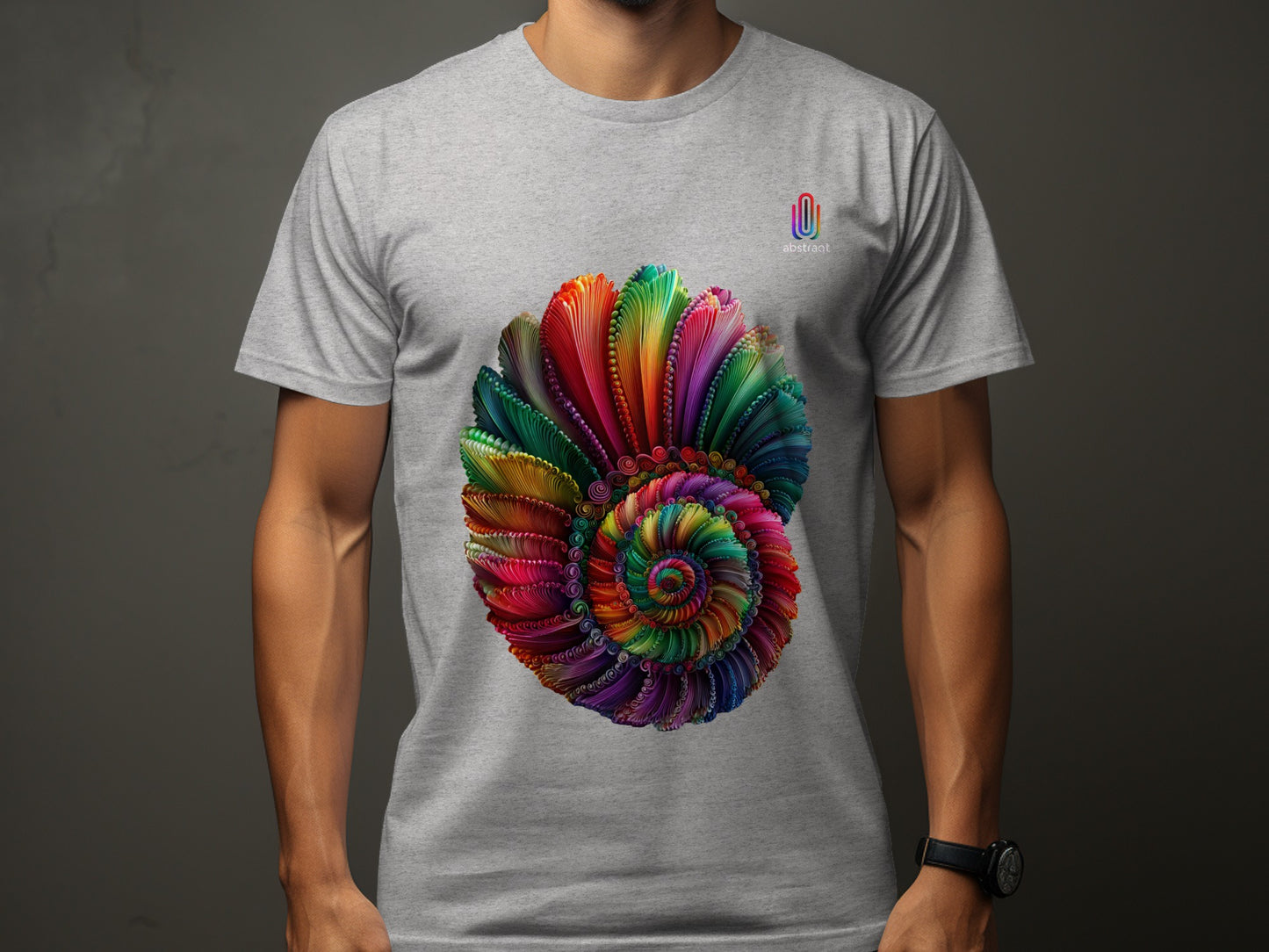 Vibrant Colorful Spiral Design Graphic Tee Shirt product