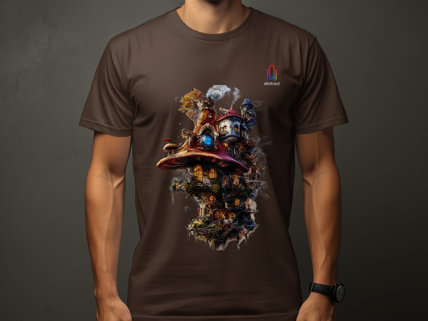 Abstract Fantasy Mushroom Castle Art Shirt product