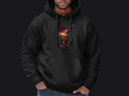 Striking Artistic Design Black Hoodie for Men product