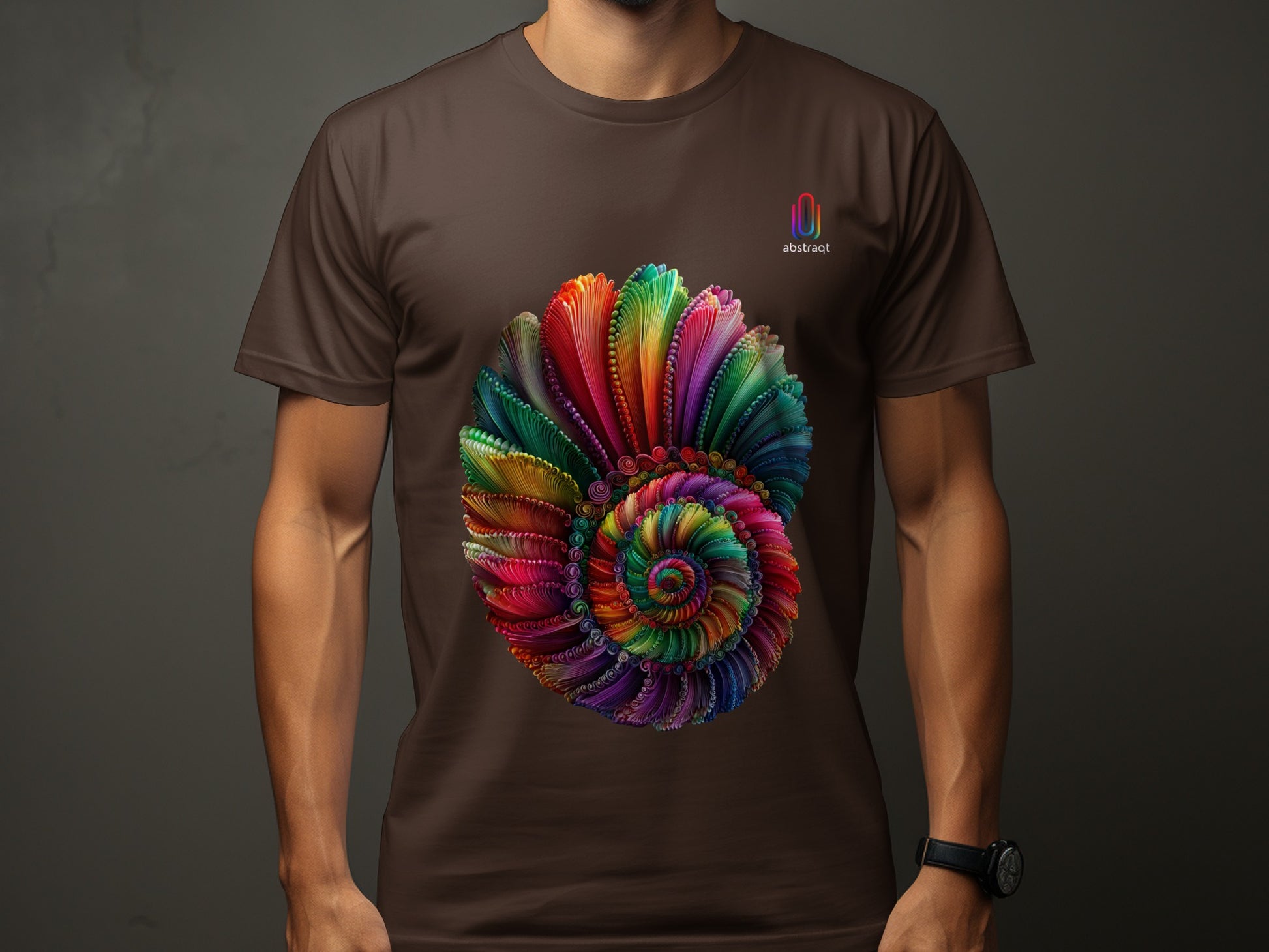 Colorful Abstract Spiral Design T-shirt male product type