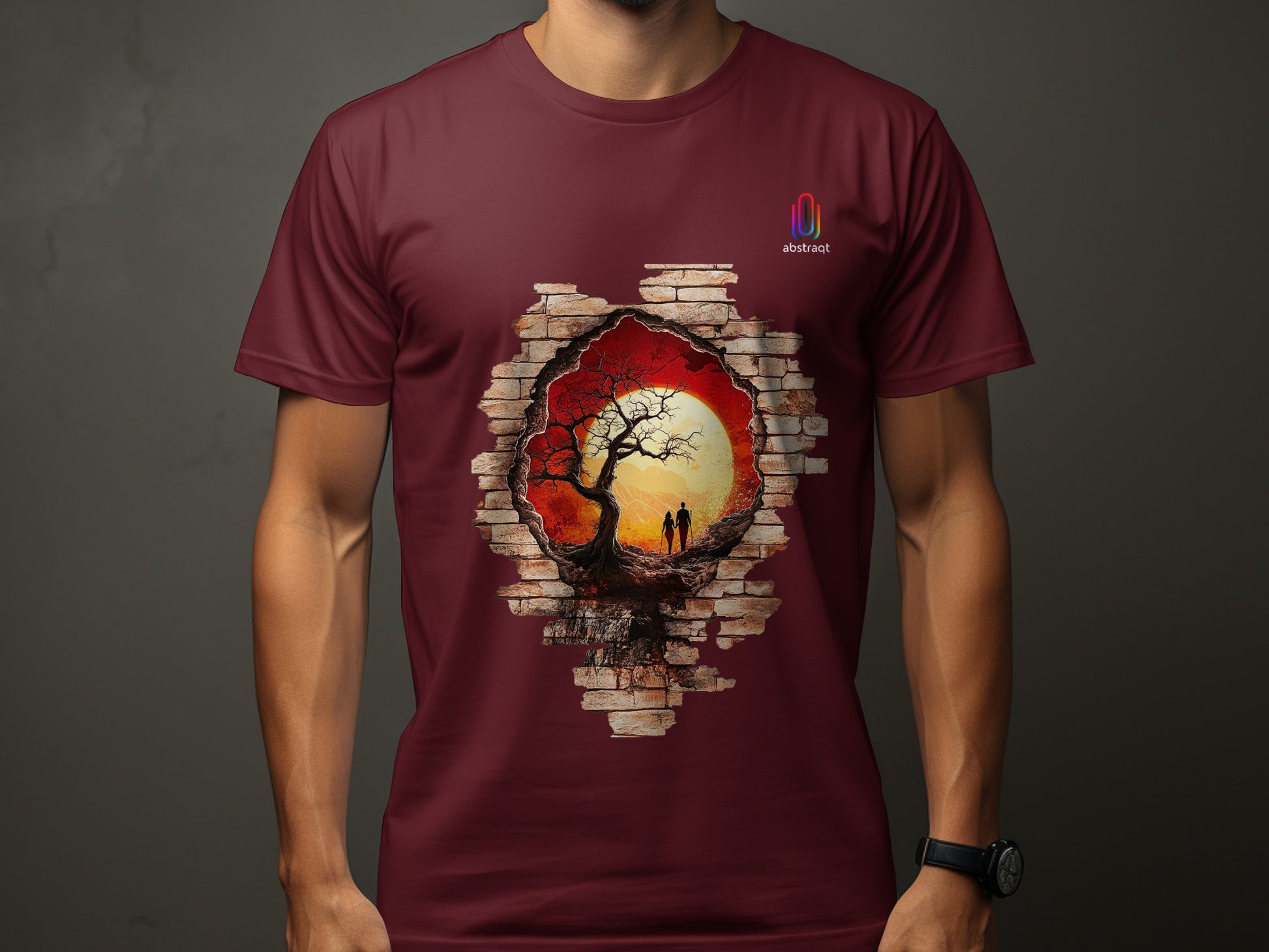 Sunrise Tree Breaking Wall Art Design T-shirt product type