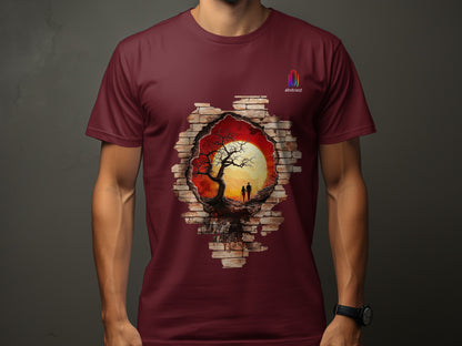 Sunrise Tree Breaking Wall Art Design T-shirt product type