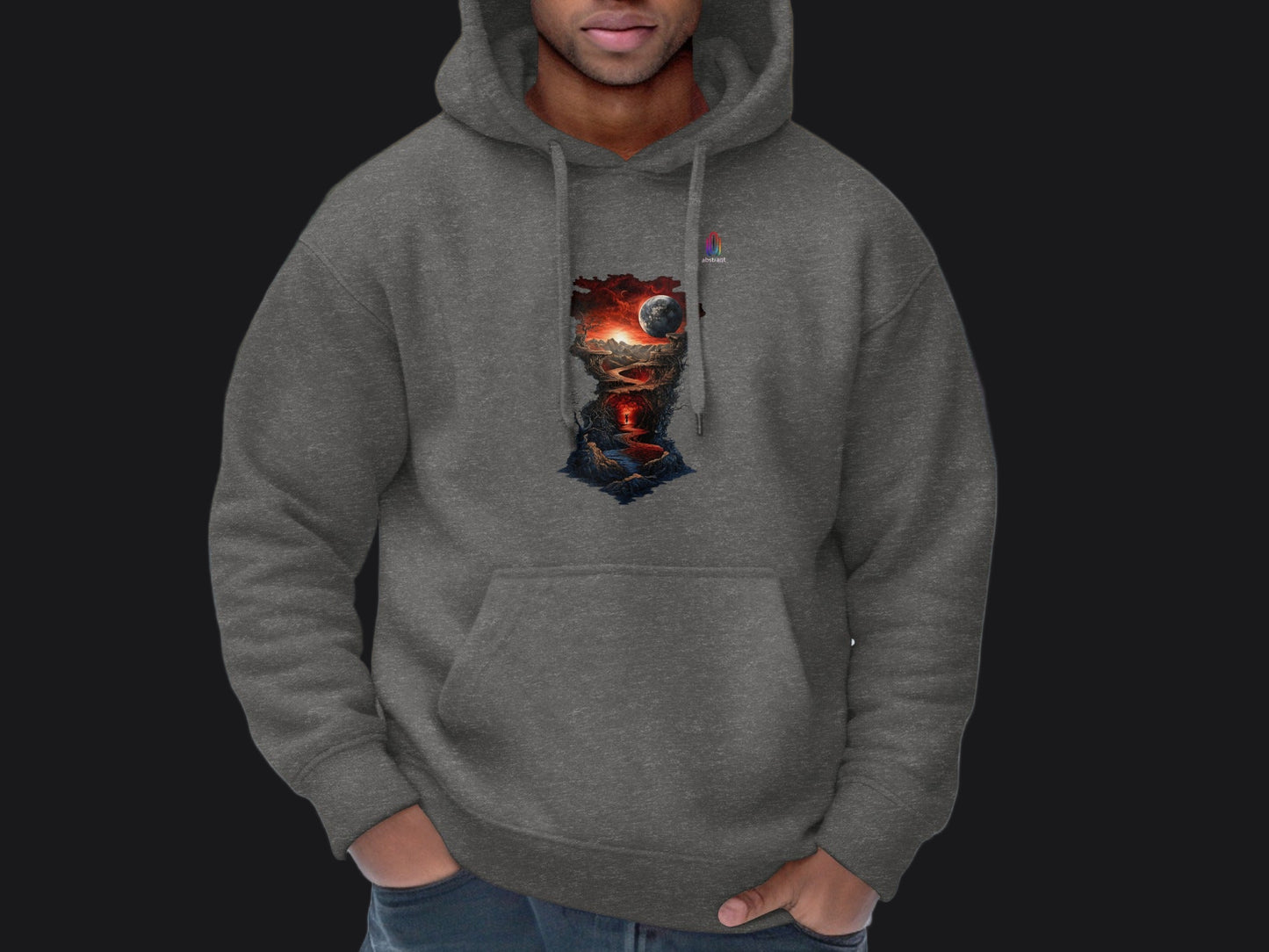 Unique Graphic Dark Grey Hoodie product type