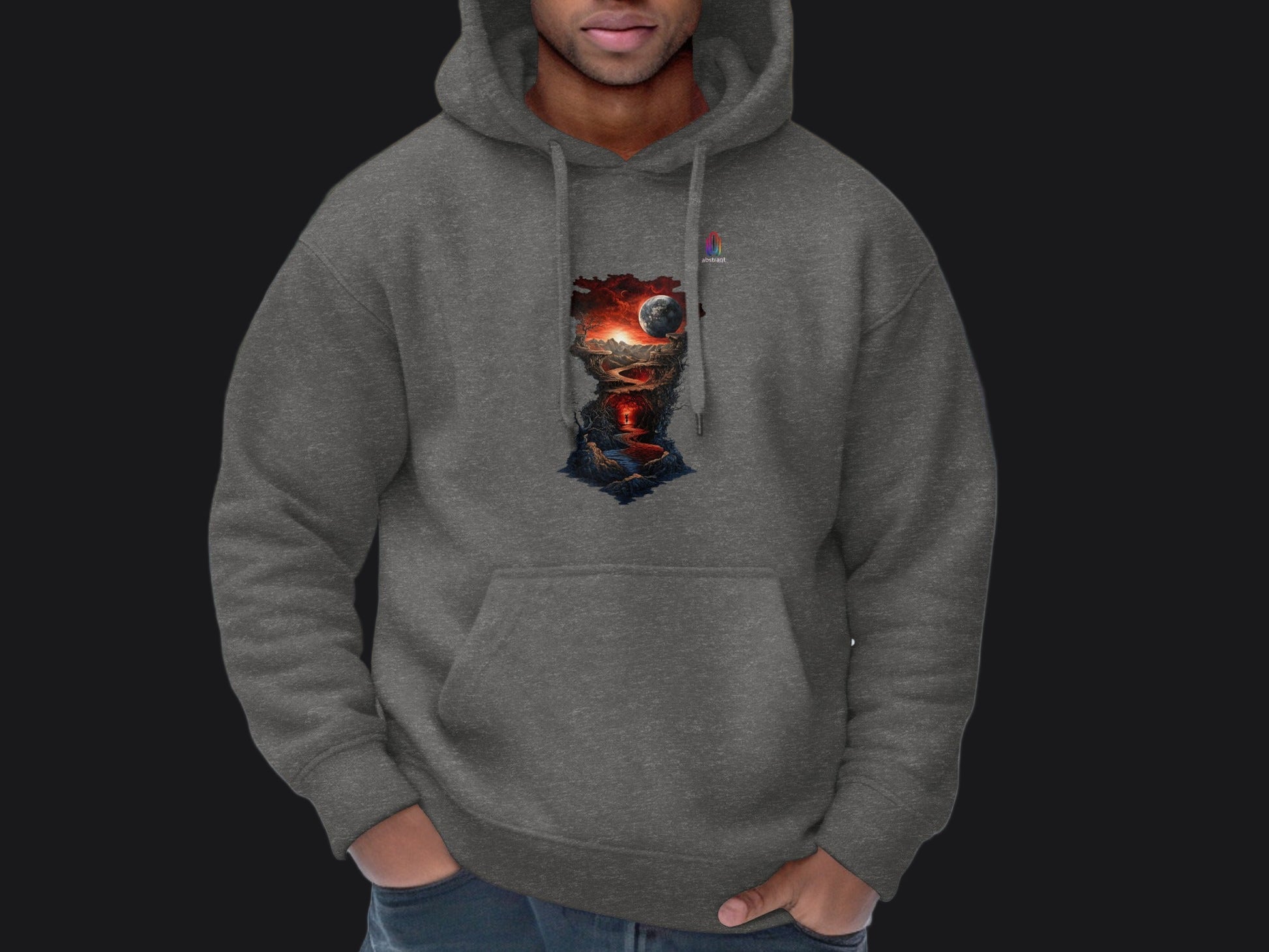 Unique Graphic Dark Grey Hoodie product type