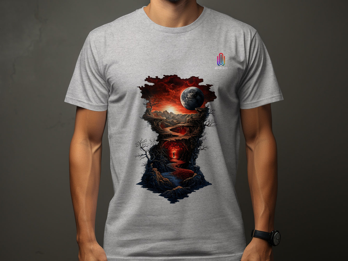 Fantasy Landscape with Planet Graphic T-shirt product