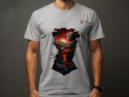 Fantasy Landscape with Planet Graphic T-shirt product