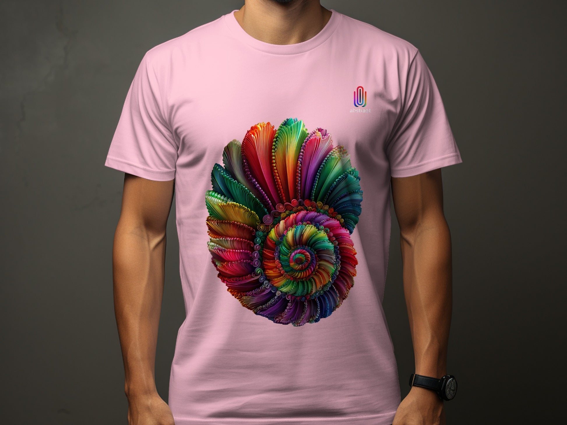 Colorful Spiral Pattern Pink Shirt product