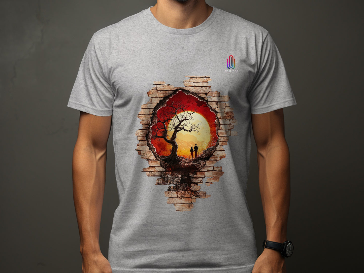 Romantic Sunset Tree Wall Art Design T-Shirt product type
