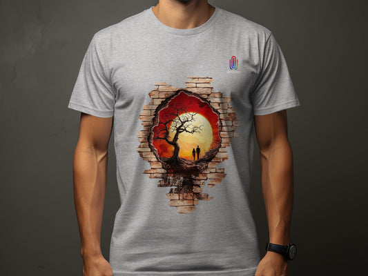 Romantic Sunset Tree Wall Art Design T-Shirt product type