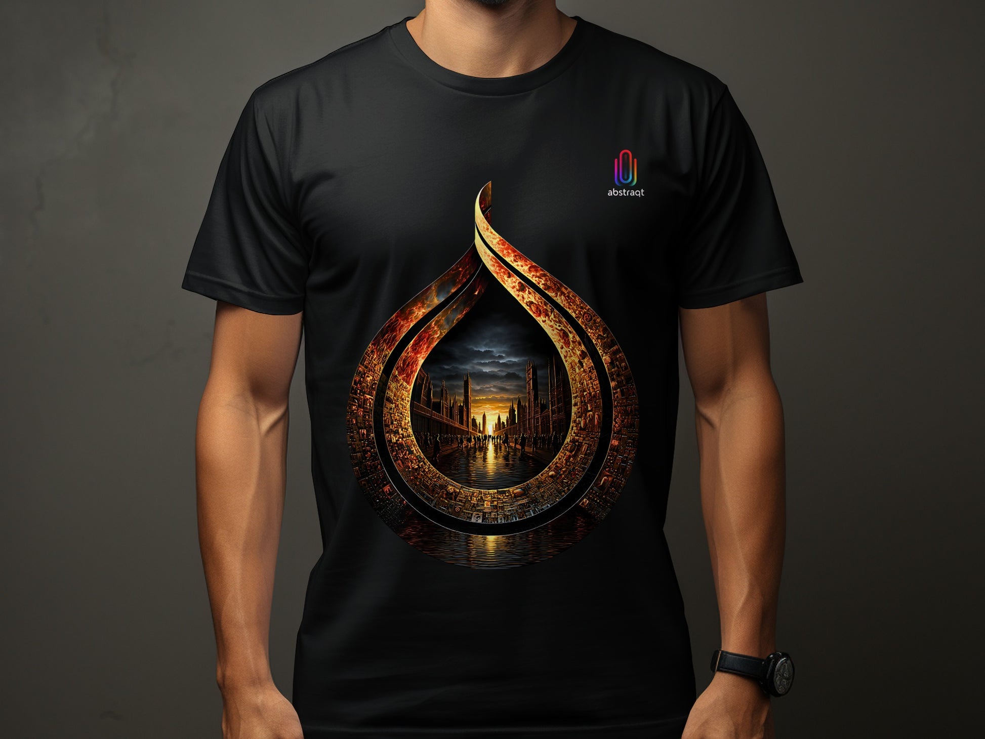 Sunset Over Grand Canal Abstract Design T-shirt product