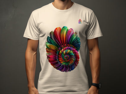 Vibrant Multicolor Spiral Graphic Print T-shirt product