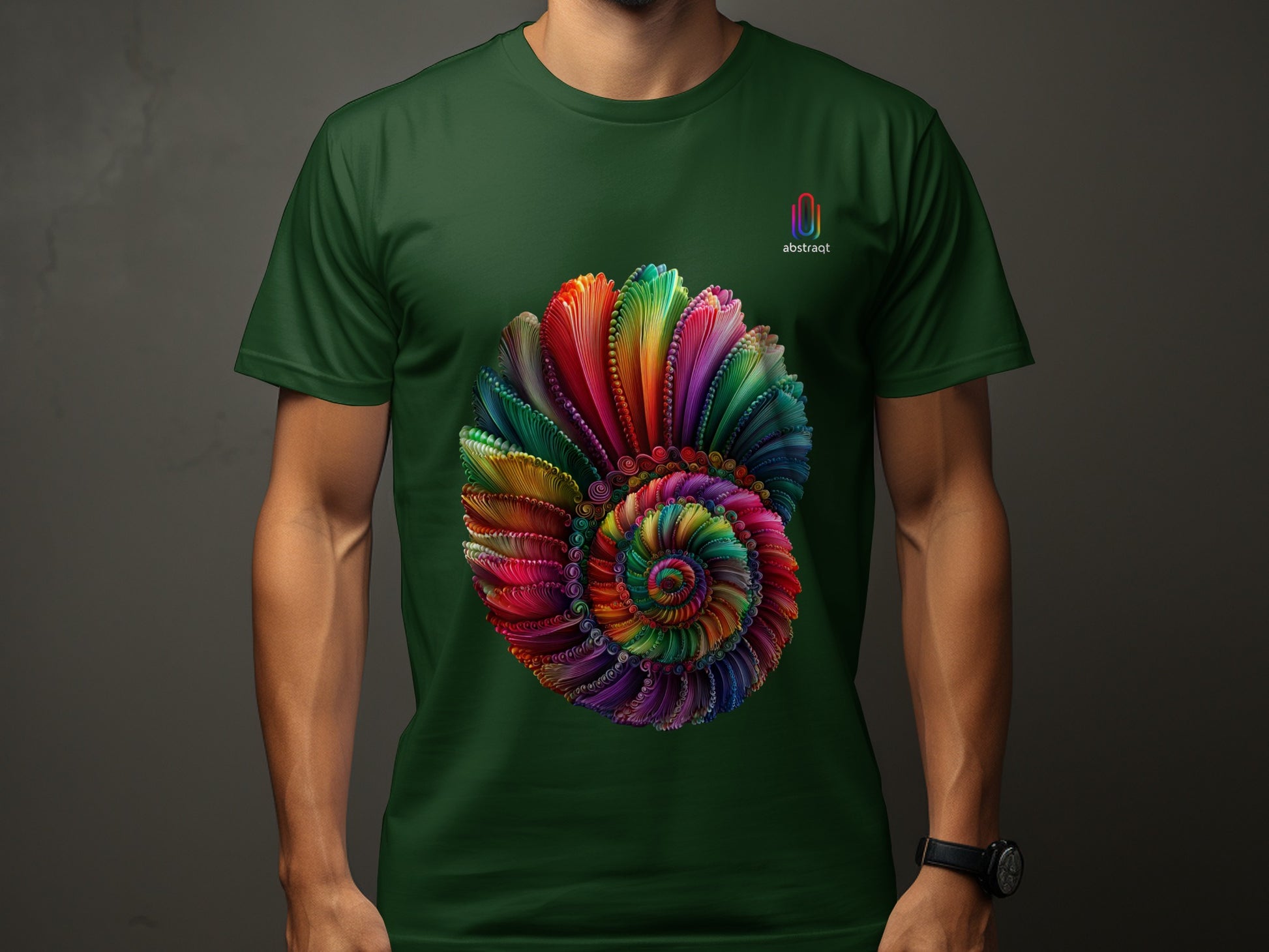 Vibrant Spiral Abstract Design T-shirt Product