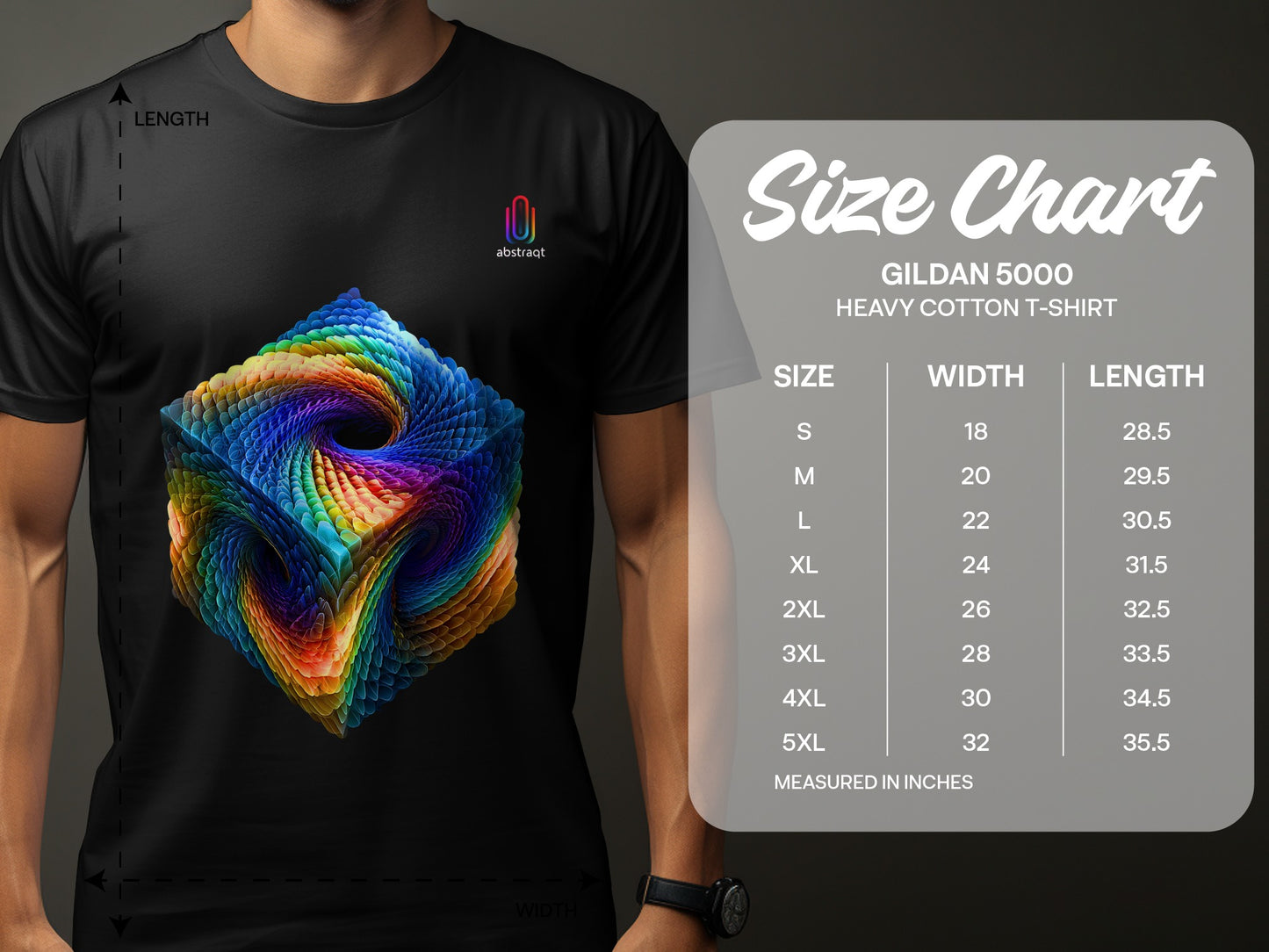 Colorful Abstract 3D Geometric Design T-Shirt product type