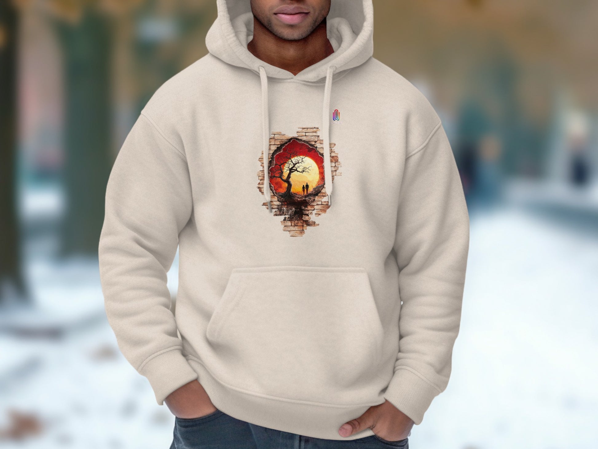 Scenic Nature Wall Art Design Hooded Sweatshirt product