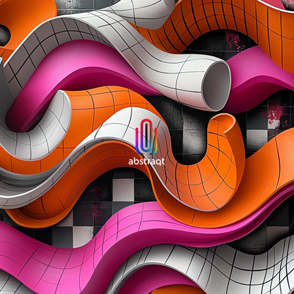 Colorful Abstract Art with Twisting Shapes and Patterns Pillows