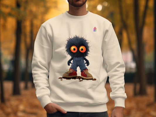 Quirky Cute Black Furry Character Printed Sweatshirt product