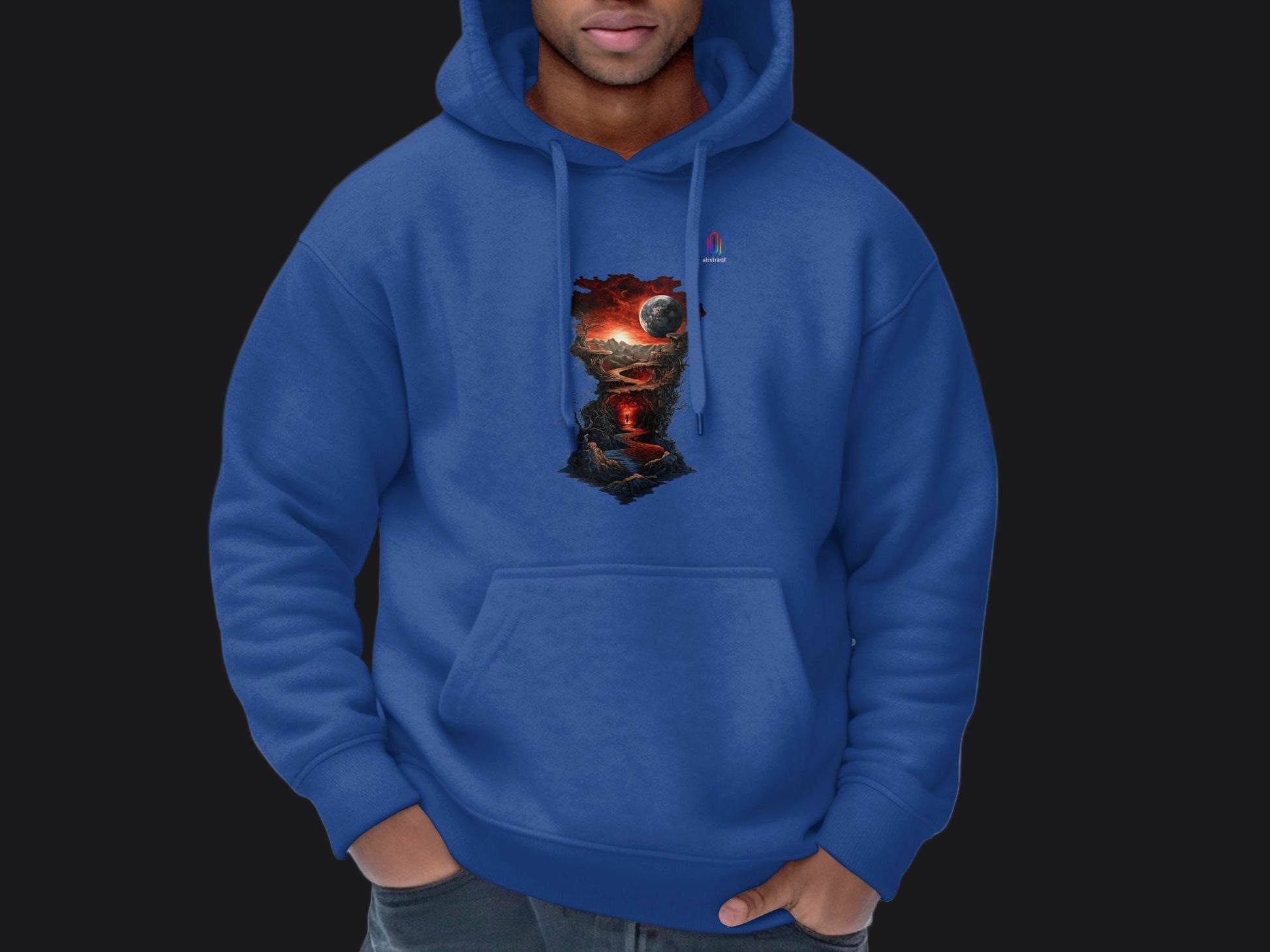 Stunning Blue Hoodie with Unique Graphic Design product type