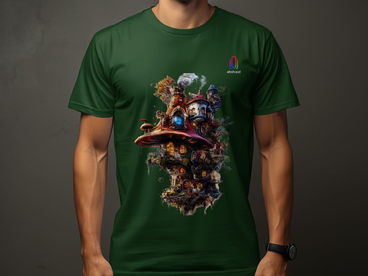 Whimsical Mushroom House Fantasy Art T-Shirt product type