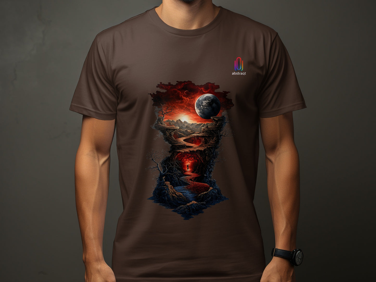 Dark Starry Landscape with Moon Scene T-shirt product