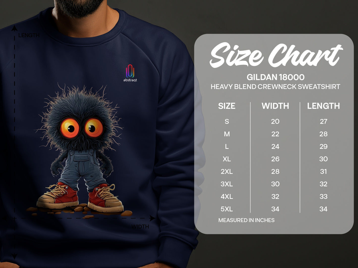 Cute Furry Blue Cartoon Character Heavy Blend Crewneck product type