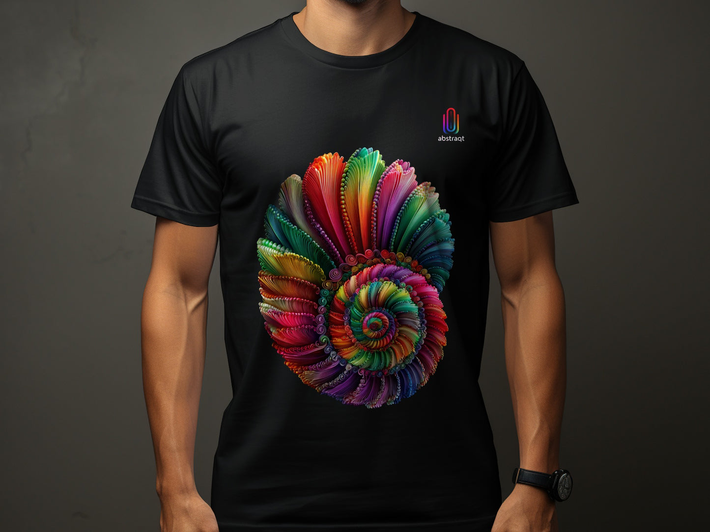 Vibrantly Colored Swirl Design Printed T-shirt product