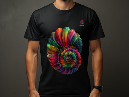 Vibrantly Colored Swirl Design Printed T-shirt product