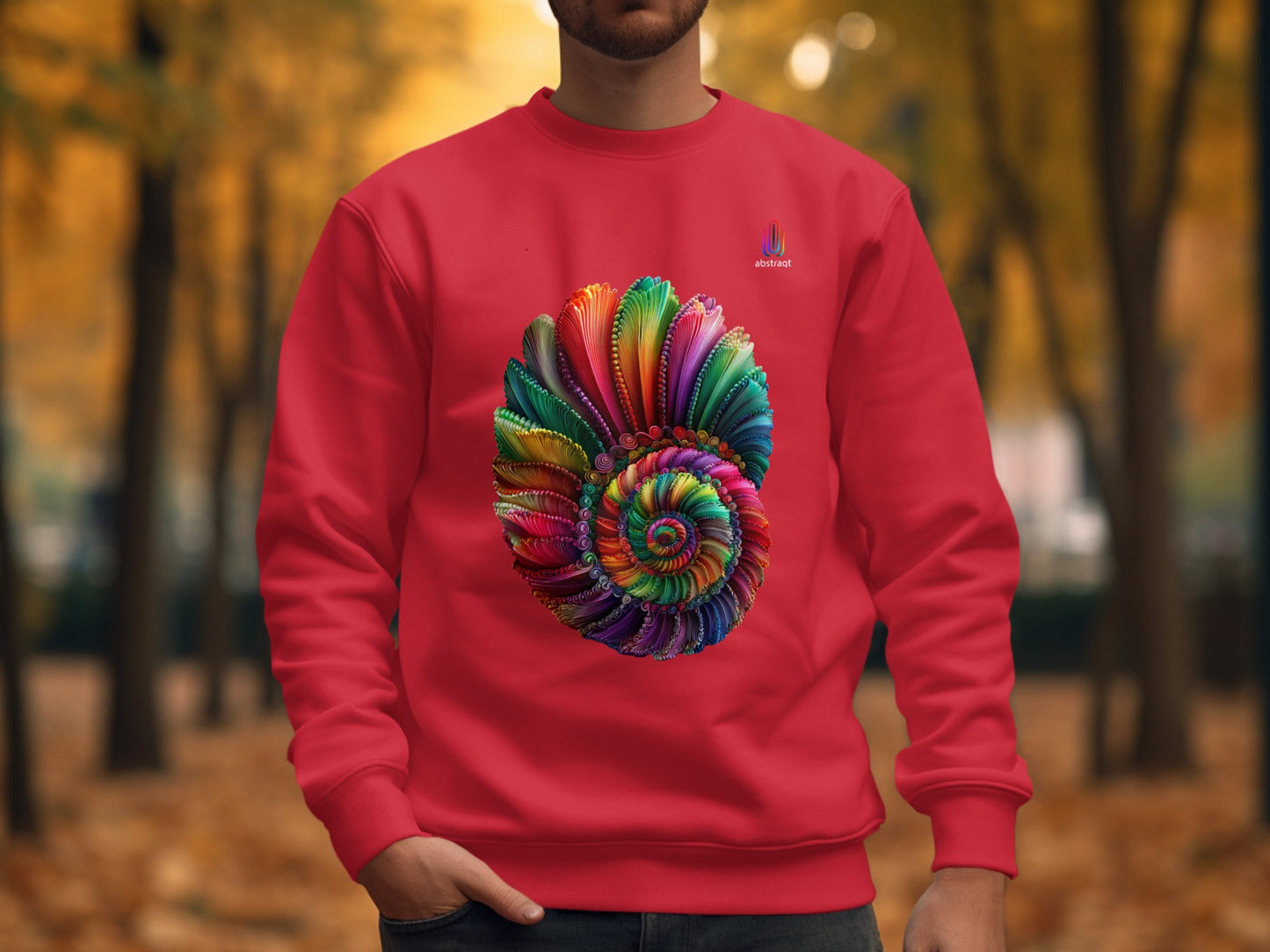 Colorful Spiral Design Red Sweatshirt product type