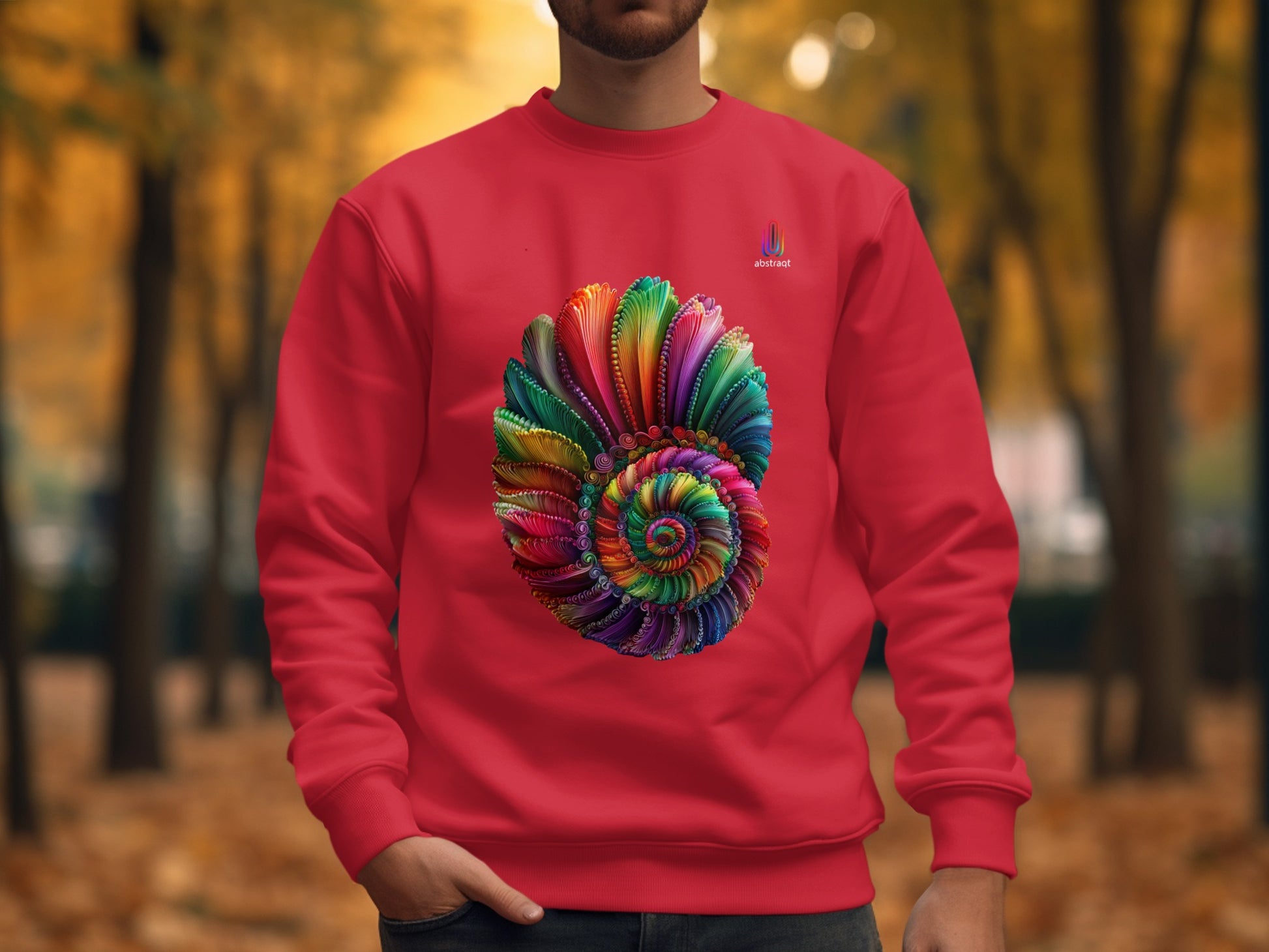Colorful Spiral Design Red Sweatshirt product type