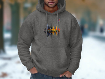 Colorful Soundwave Pattern on Grey Hoodie product