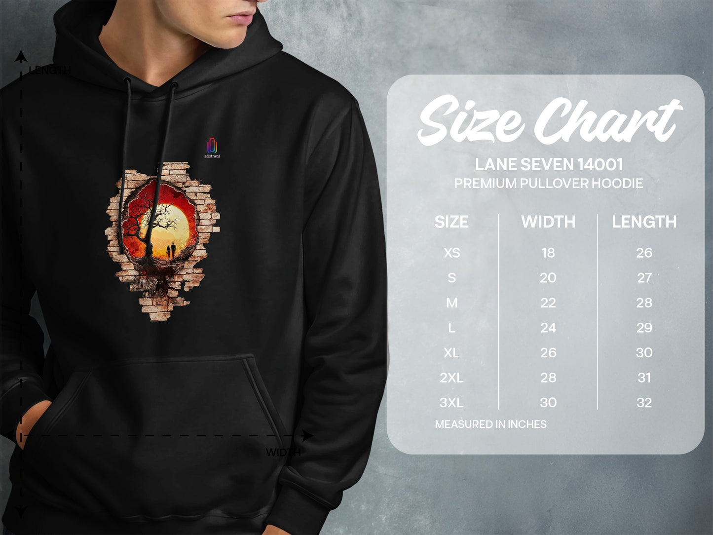 Artistic Torn Wall and Tree Premium Pullover Hoodie product