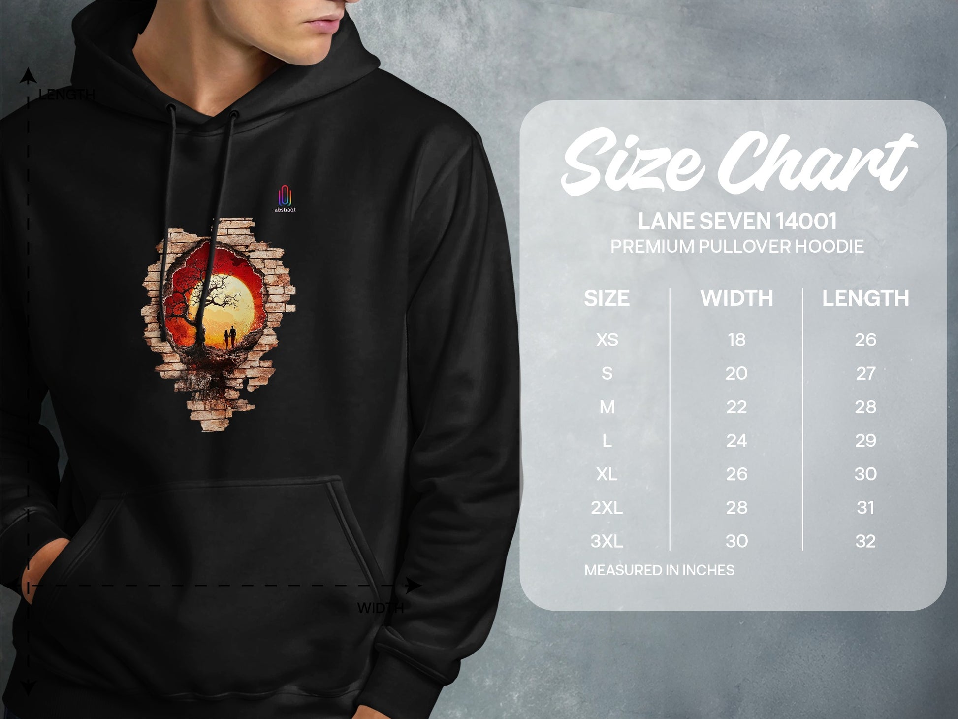Artistic Torn Wall and Tree Premium Pullover Hoodie product