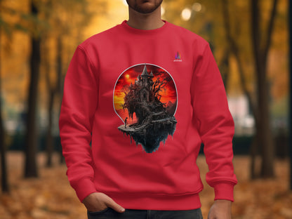 Haunted House Floating Island Autumn Sweatshirt product