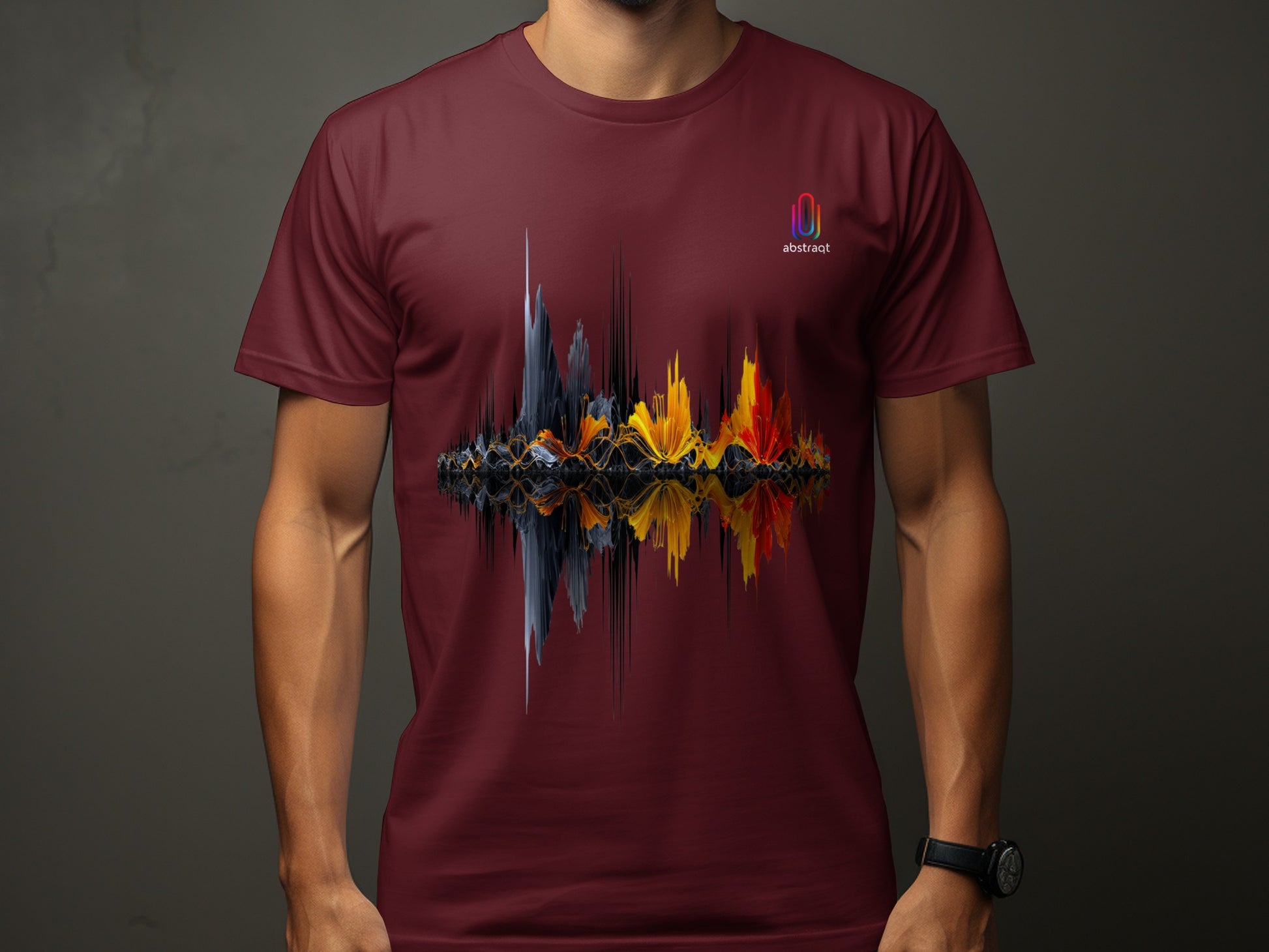 Vibrant Abstract Soundwave Design on T-shirt product